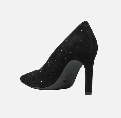 Geox Faviola Ladies Crystal Trim Suede Court Shoe