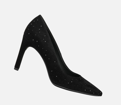 Geox Faviola Ladies Crystal Trim Suede Court Shoe