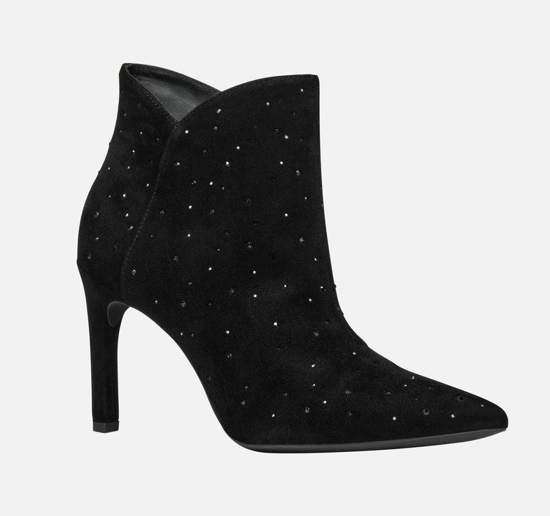 Geox Faviola Ladies Slim Heel Crystal Stud Ankle Boot