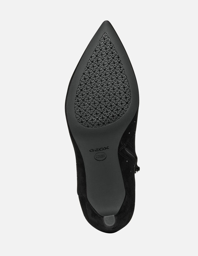 Geox Faviola Ladies Slim Heel Crystal Stud Ankle Boot