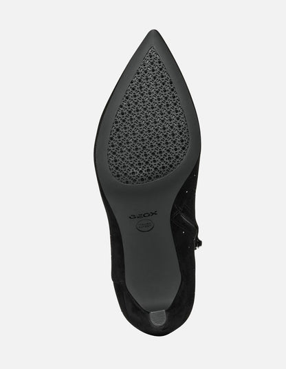 Geox Faviola Ladies Slim Heel Crystal Stud Ankle Boot