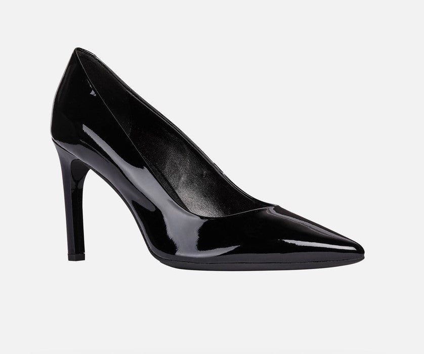 Geox Faviola Ladies Slim Heel Patent Court Shoe
