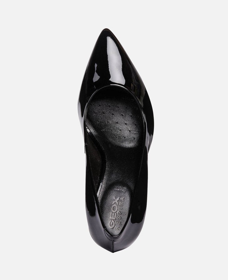 Geox Faviola Ladies Slim Heel Patent Court Shoe