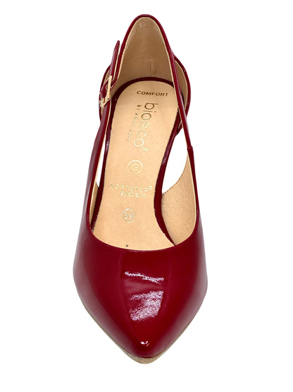 Bioeco Ladies Side Trim Patent Court Shoe