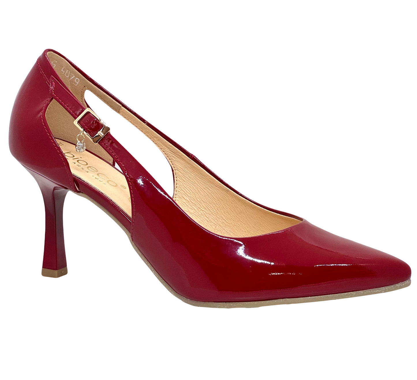 Bioeco Ladies Side Trim Patent Court Shoe