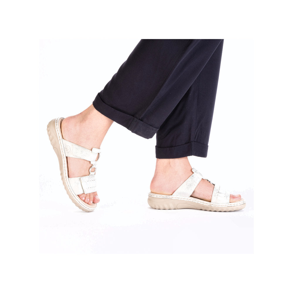 Rieker Ladies Velcro Strap Backless Sandal
