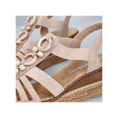 Rieker Ladies Bead Trim Wedge Sandal