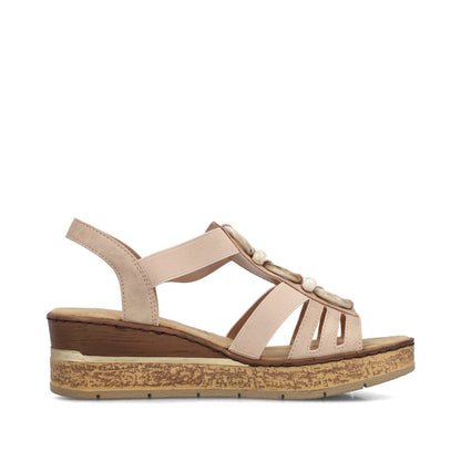 Rieker Ladies Bead Trim Wedge Sandal