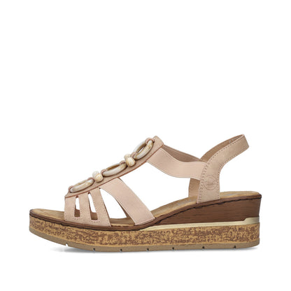 Rieker Ladies Bead Trim Wedge Sandal