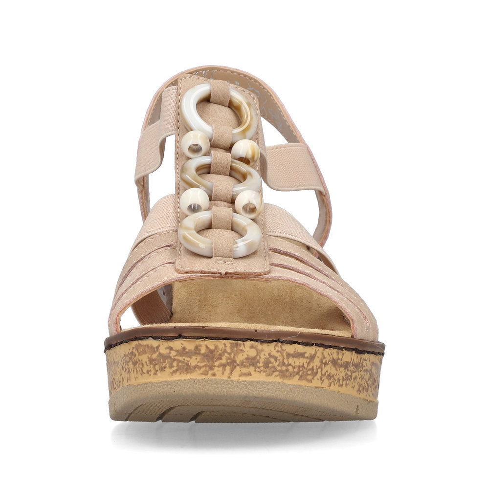 Rieker Ladies Bead Trim Wedge Sandal