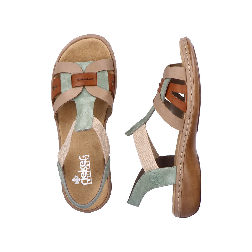 Rieker Ladies Elastic Side Strap Flat Sandal