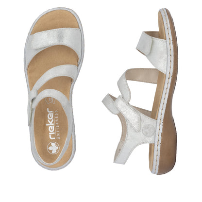 Rieker Ladies Cross Velcro Strap Sandal