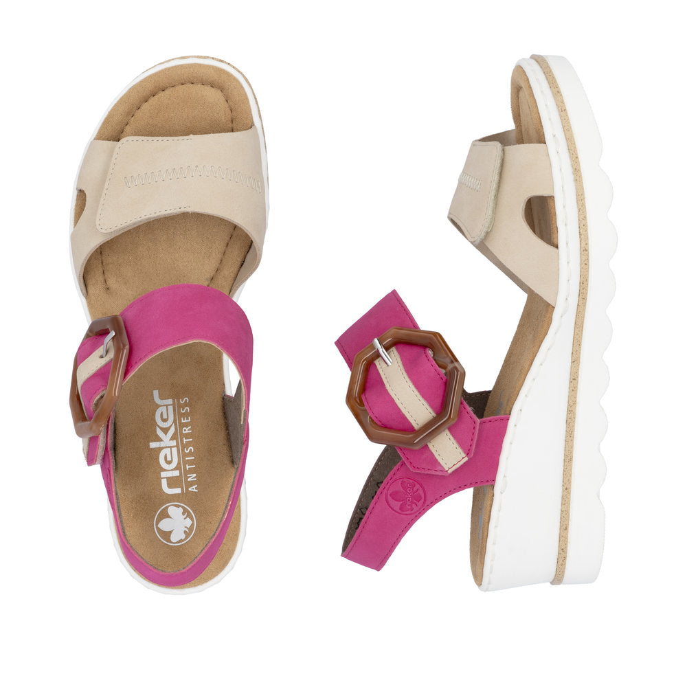 Rieker Ladies Wedge Buckle Sandal