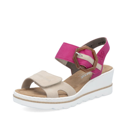 Rieker Ladies Wedge Buckle Sandal