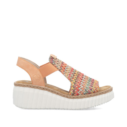Rieker Ladies High Front Wedge Sandal