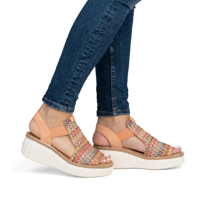 Rieker Ladies High Front Wedge Sandal
