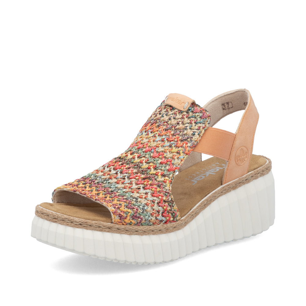 Rieker Ladies High Front Wedge Sandal