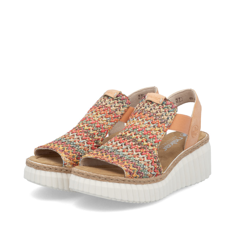 Rieker Ladies High Front Wedge Sandal