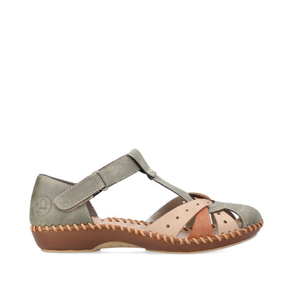 Rieker Ladies T Bar Closed Toe Sandal