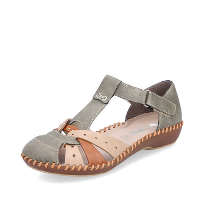 Rieker Ladies T Bar Closed Toe Sandal