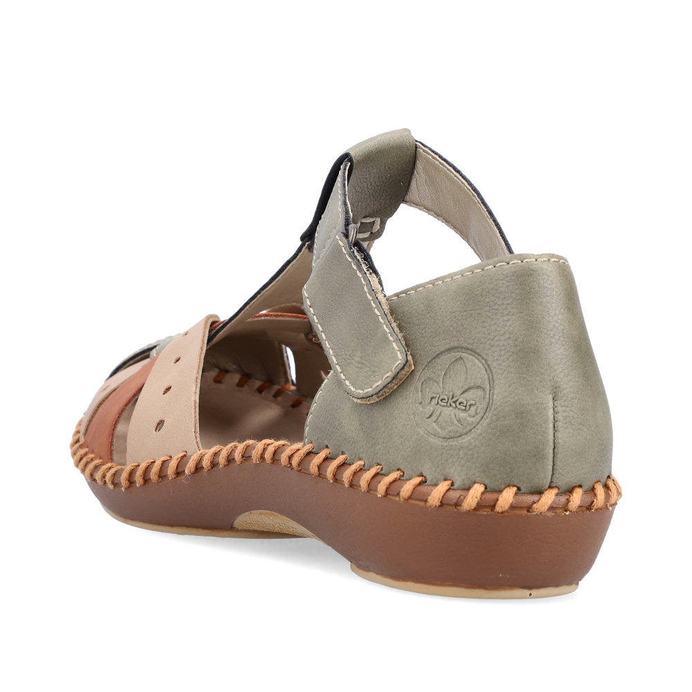 Rieker Ladies T Bar Closed Toe Sandal