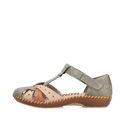 Rieker Ladies T Bar Closed Toe Sandal