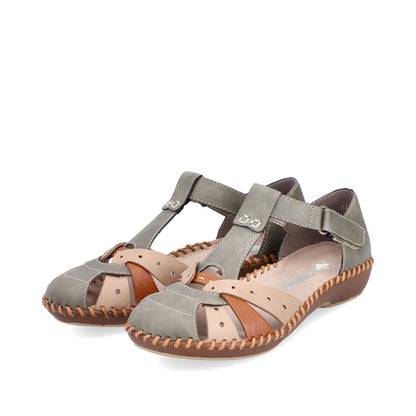 Rieker Ladies T Bar Closed Toe Sandal