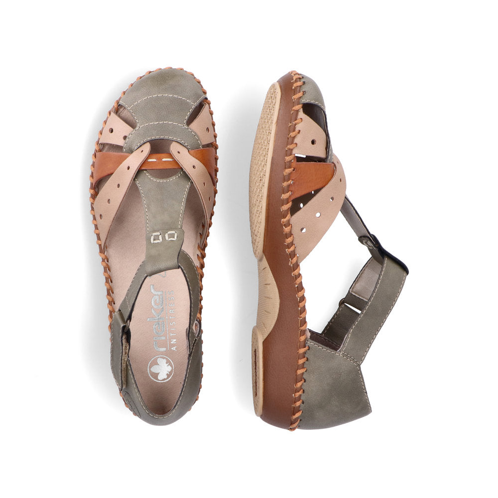 Rieker Ladies T Bar Closed Toe Sandal