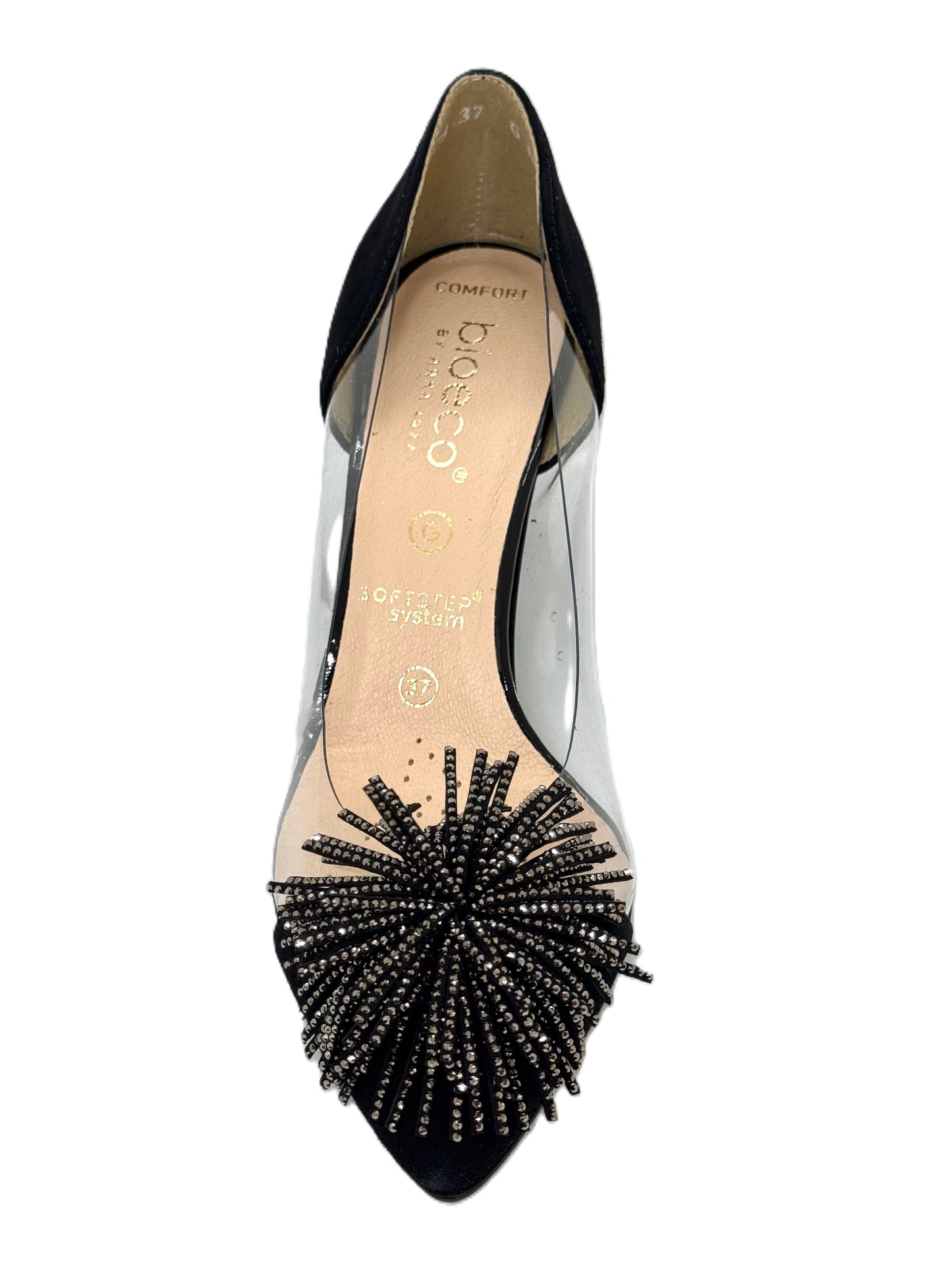 Bioeco Ladies Pom Pom Trim Perspex Court Shoe