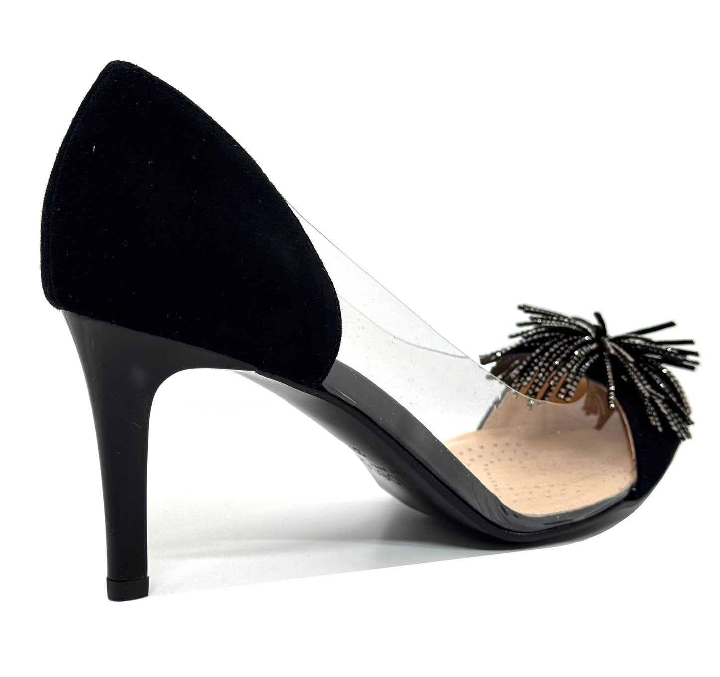 Bioeco Ladies Pom Pom Trim Perspex Court Shoe