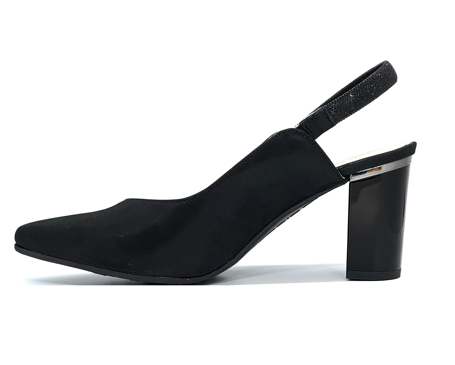 Bioeco Ladies Block Heel Diamanté Sling Back