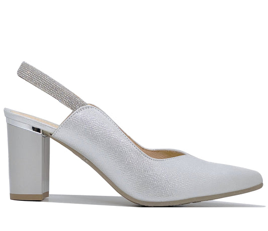Bioeco Ladies Block Heel Diamante Slingback