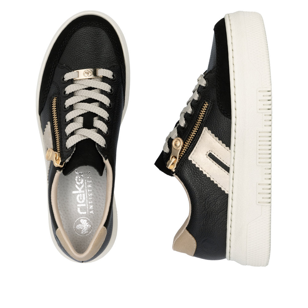 Rieker Ladies Flatform Side Zip Sneaker