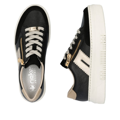Rieker Ladies Flatform Side Zip Sneaker