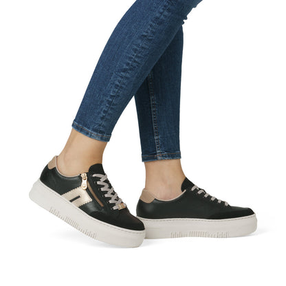 Rieker Ladies Flatform Side Zip Sneaker