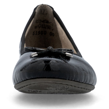 Rieker Ladies Bow Trim Patent Ballet Pump