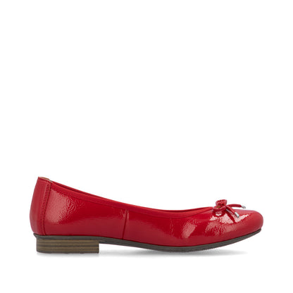 Rieker Ladies Bow Trim Patent Ballet Pump