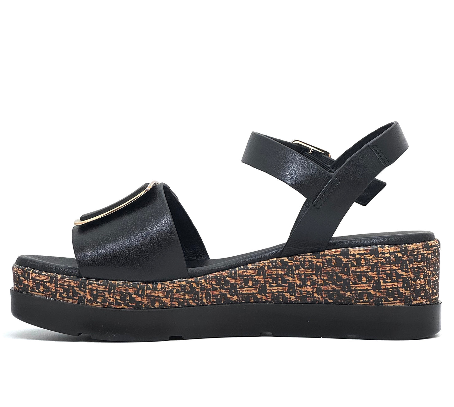 Repo Ladies Flatform Buckle Trim Sandal