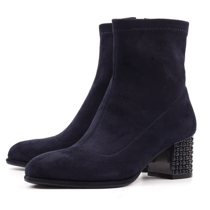 Lunar Sage ladies Block Heel Microfibre Ankle Boot