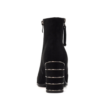 Lunar Switch Ladies Feature Heel Microfibre Ankle Boot