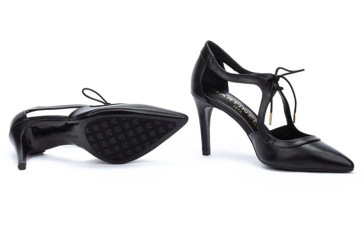 Martinelli Thelma Ladies Slim Heel Tie Detail Court Shoe