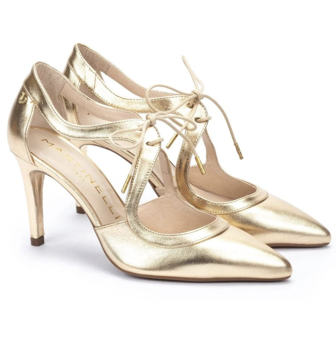 Martinelli Thelma Ladies Slim Heel Tie Detail Court Shoe