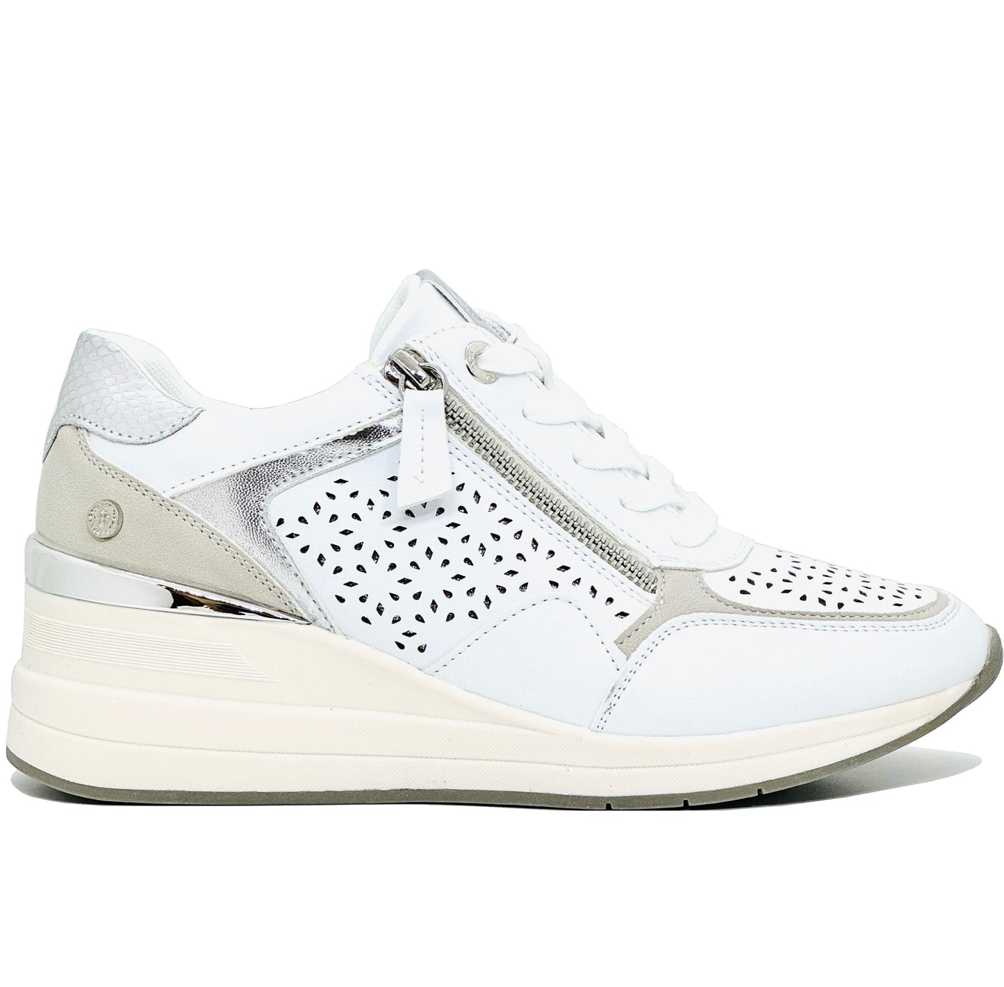 XTI Ladies Wedge Heel Zip Side Sneaker