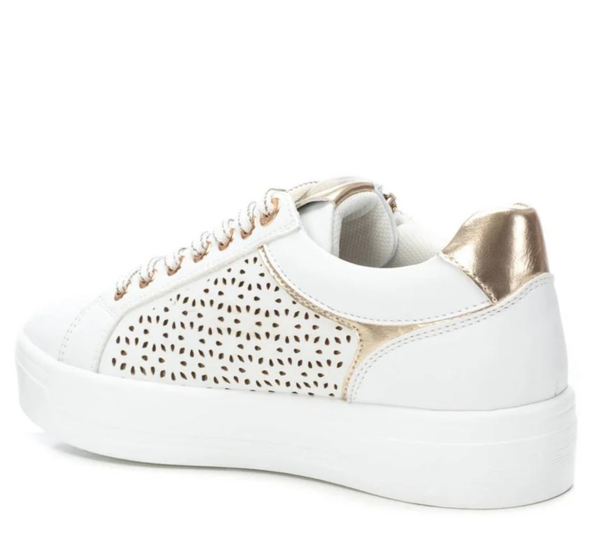 XTI Ladies Zip Side Laser Cut Sneaker