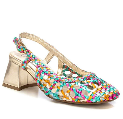 Carmela Ladies Woven Upper Block Heel Slingback