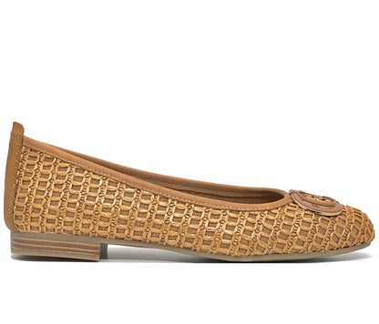 Carmela Ladies Flat Raffia Ballet Pump