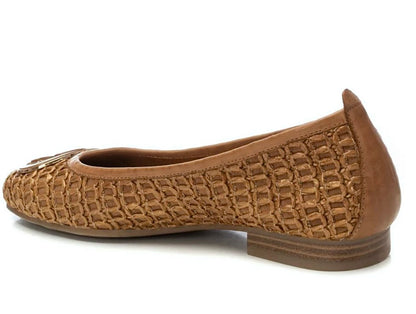 Carmela Ladies Flat Raffia Ballet Pump