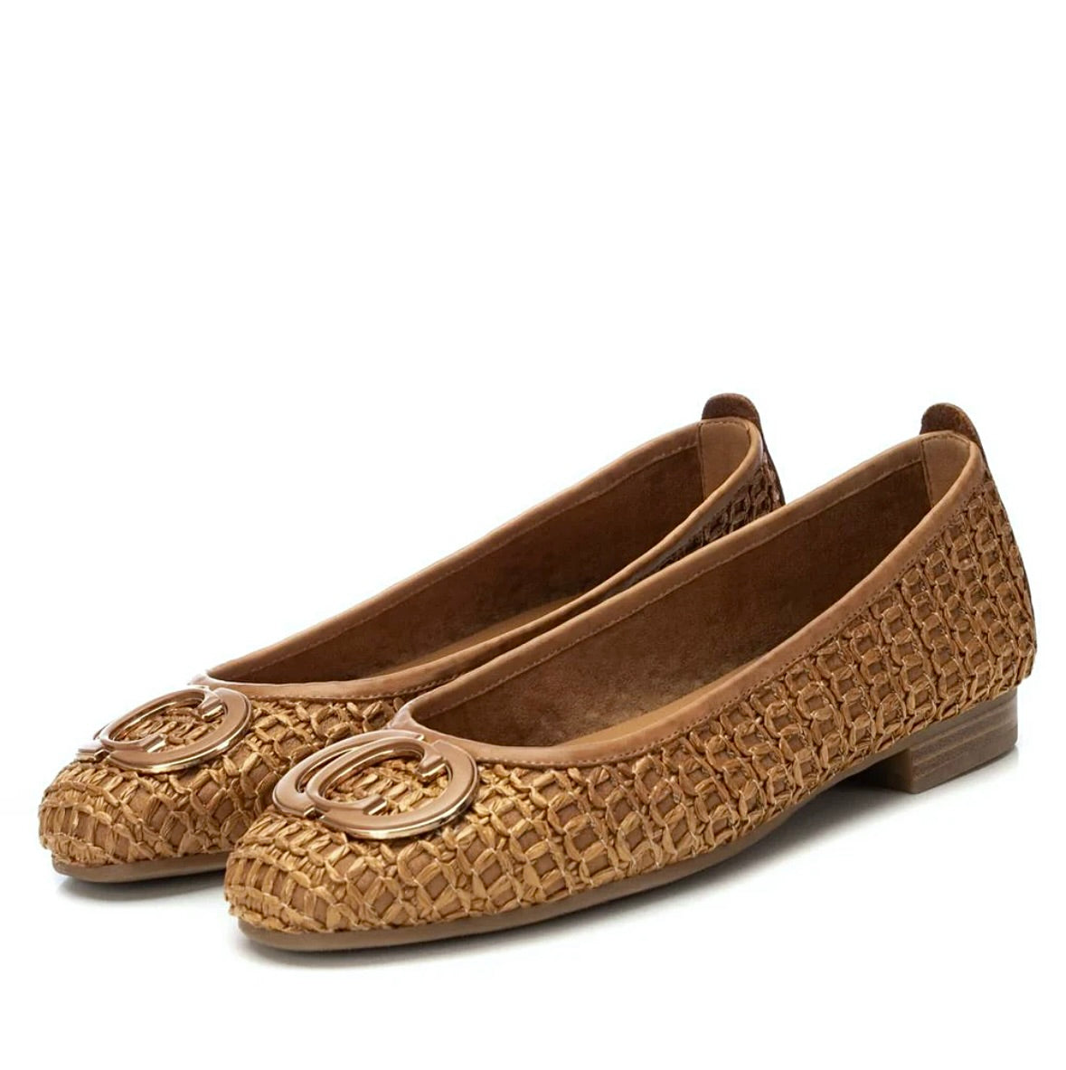 Carmela Ladies Flat Raffia Ballet Pump