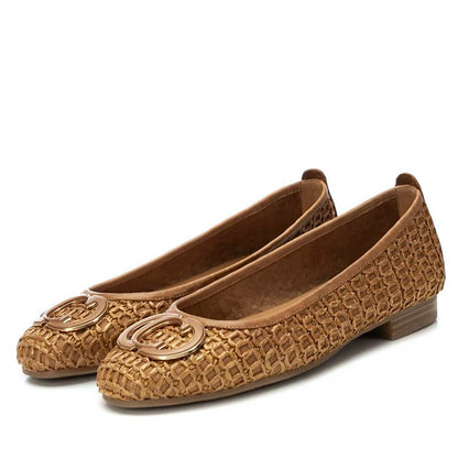 Carmela Ladies Flat Raffia Ballet Pump