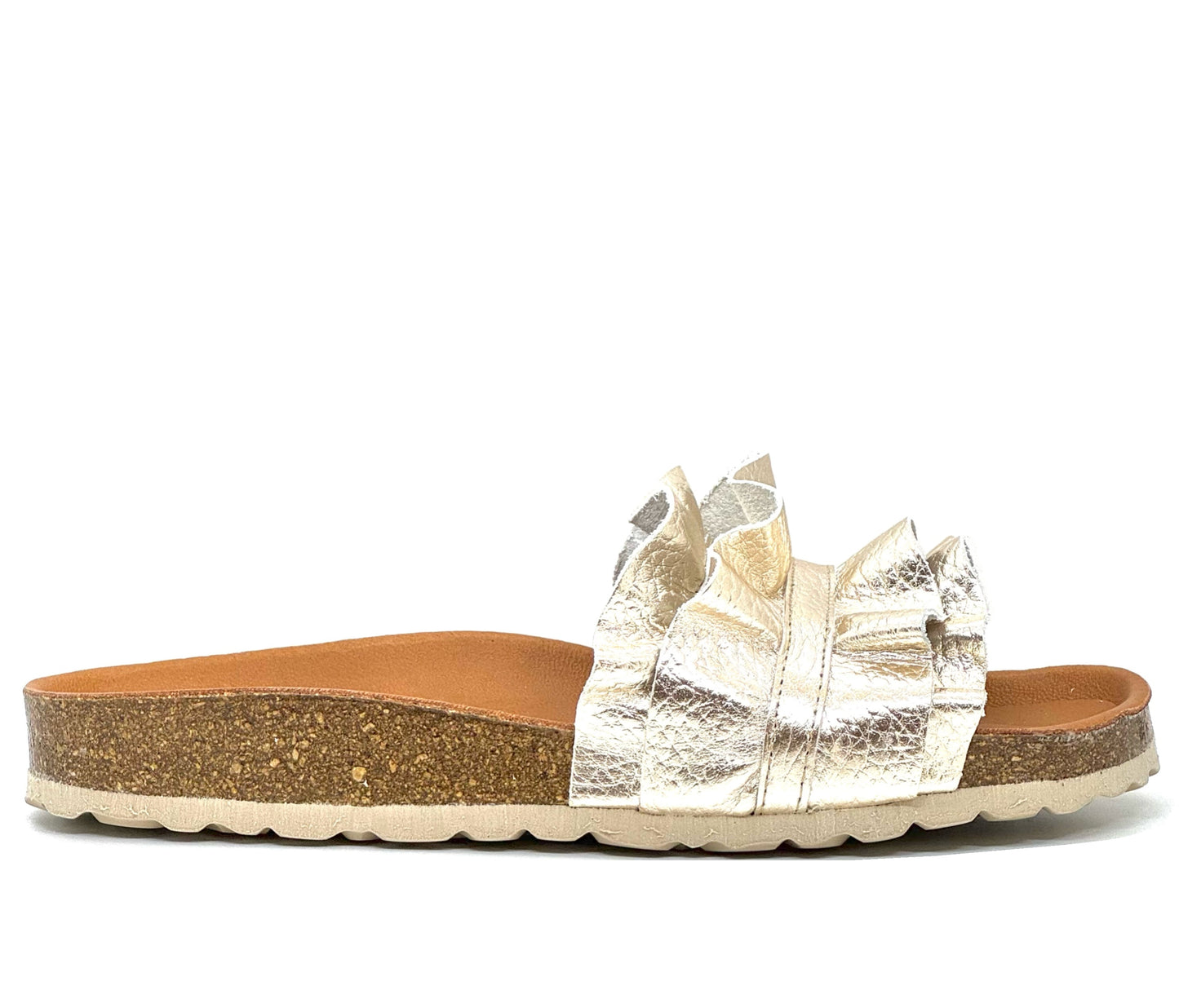 Verbenas Rocio Ladies Ruffle Top Footbed Sandal